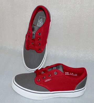 Vans Atwood Y'S Canvas Kinder Schuhe Freizeit Sneaker Gr 31 UK13 2Tone Grau Rot