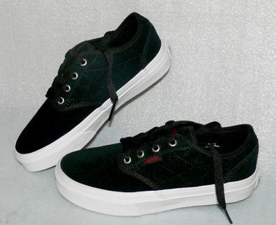 Vans Atwood QUILT Y'S Suede Leder Schuhe Sneaker Boots Black Weiß 31 UK13 LC420