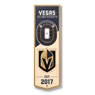 NHL Vegas Golden Knights Stadion Stadium 3D Wandbild Wood Banner Holzschild Holz