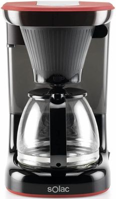 Solac STILLO DRIP CF4032 Designer Kaffeemaschine 1,2L Glaskanne 650W Schwarz Rot