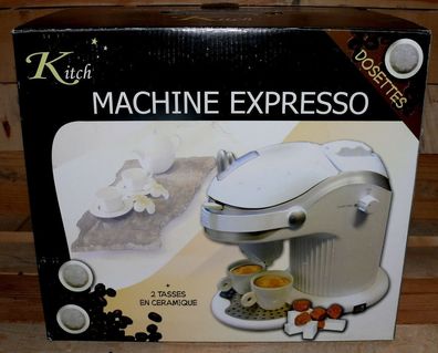 Kitch Espresso EASY maschine Kaffee Pad automat 750W 4Bar 0,3L Weiß Defekt