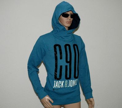 Jack & Jones 12140124 JCO KYLE Sweat Hood Kapuzen Pullover Regular L Blau Corsai