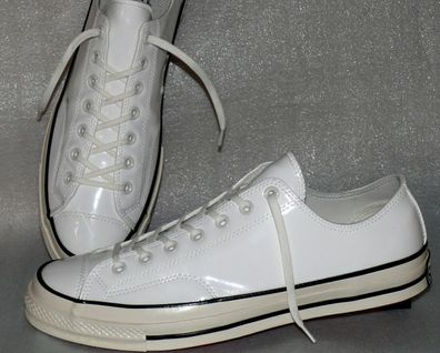 Converse 162439C CHUCK 70 OX Lack Leder Schuhe Sneaker Boots 46,5 White Egret