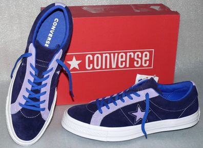 Converse 161615C ONE STAR OX Suede Leder Schuhe Sneaker Boots 45 Navy Blau Weiß