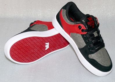 Supra Vaiders LC S86010K Junior Schuhe Sport Sneaker Black Grau Rot 36,5 UK3,5
