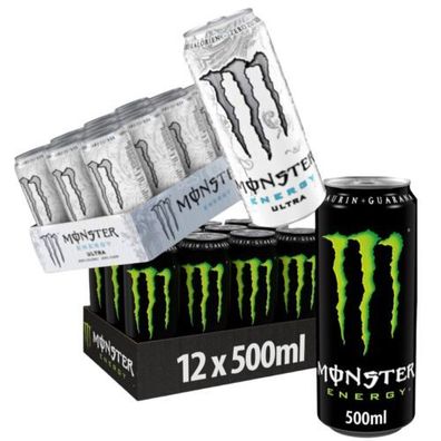 Monster Energy Classic Energy-Drink + Ultra White je 12x0.50L Dosen
