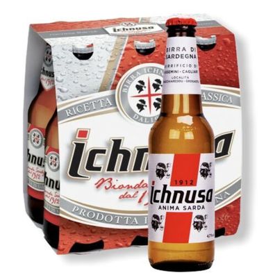 24 Flaschen Ichnusa Classico aus Sardinien mit 4,7% Alk. 0,33l Bier Beer