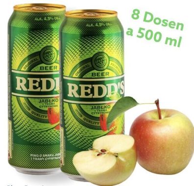 Große Dose 500ml! Redd‘s Apfel Bier 8 Dosen (3,95 E / L)