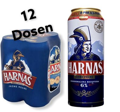 12 x 500 ml Dose Harnas Pils, polnisches Bier mit Bergwasser gebraut, Piwo