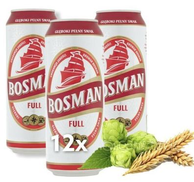 12 x 500 ml Dose Bosman Pils, der tiefe Geschmack aus Polen