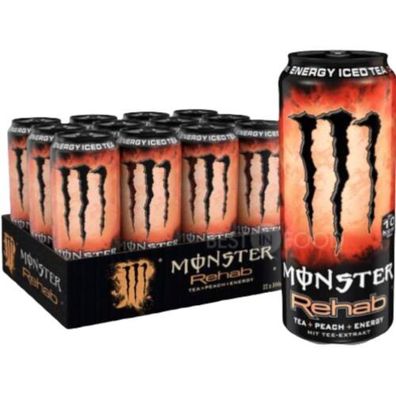 Monster Energy "Rehab" Tea + Peach + Energie 12x0.50L Dosen