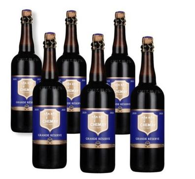6 Flaschen Chimay Bleu Grande Reserve, Trappistenbier, dunkel, 0,75L