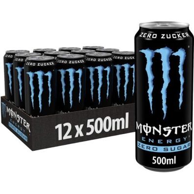 Monster Energy Drink Zero Sugar 12 x 0,5l Dose (Zuckerfrei)