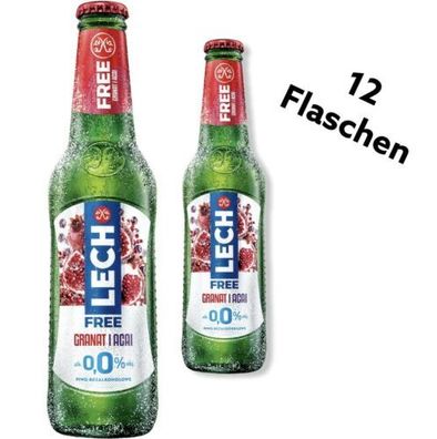 12 x Flaschen Lech Pils 0,33l alkoholfrei Granatapfel