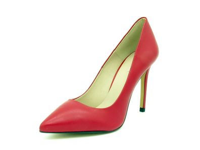 Damen Pumps Leder Stöckelschuhe Stilettos High Heels rot 10-cm Absatz - Made In Spain