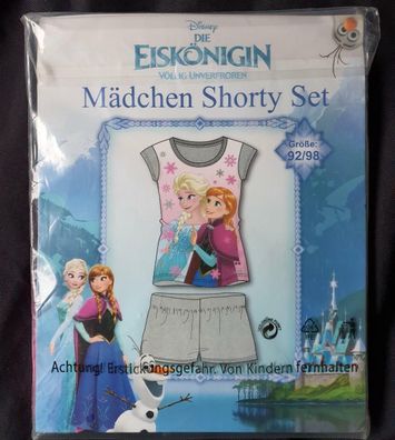 NEU Frozen Die Eiskönigin Shorty Set Schlafanzug Gr 116/122 SHORTS T-SHIRT 