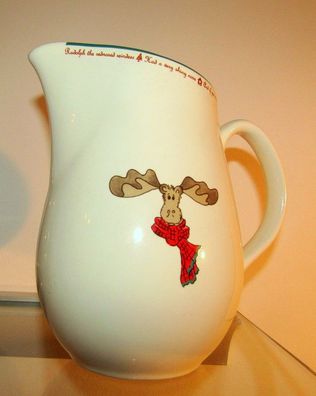 Milchkrug, Wasserkrug mit -Red Nose- Elch Motiv und Spruch. Inh.1 Liter