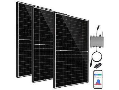 revolt 1300-Watt-Balkon-Solaranlage WLAN-Mikroinverter & 3x 380W Solarmodule, App