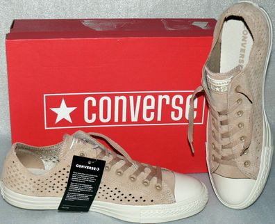 Converse 160462C CTAS OX Suede Leder Schuhe Sneaker Boots 45 Vintage Khaki Egret