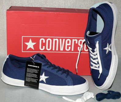 Converse 160598C ONE STAR OX Canvas & Suede Leder Schuhe Sneaker 43 Navy White