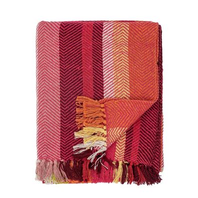 Decke Amra - Rote Tagesdecke aus Baumwolle