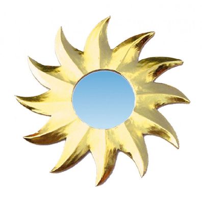 Spiegel Sonnenstern Holz vergoldet &oslash; 20 cm Hängespiegel Sonnenspiegel