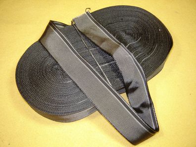 Ripsband Herrenhut Hutband seidig hochwertig grau schwarz 3 cm breit Meter RB60
