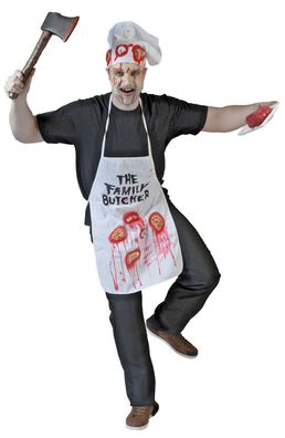 Horror Zombie Koch Metzger , Butcher Blut Grill Schürze Kostüm Halloween Mutze