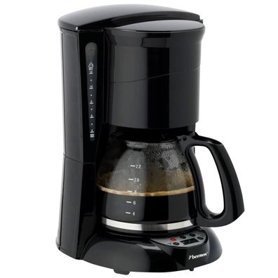 Bestron ACM901T Kaffeemaschine Glas Kanne 24Std Timer Warmplatte 800W Black