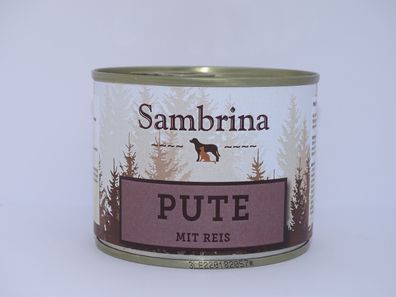 Sambrina Pute mit Reis Hunde Nassfutter zuckerfrei getreidefrei monoprotein Menü