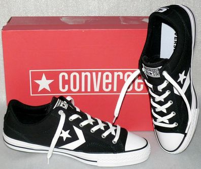 Converse 161595C STAR PLAYER OX Canvas Leder Schuhe Sneaker Boots 44 49 Black Wh