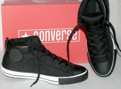 Converse 151141C Ctas Street MID Canvas Schuhe Sneaker Boots 42,5 Schwarz Weiß