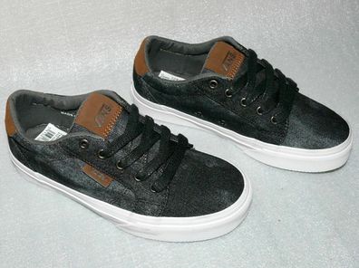 Vans Bishop DENIM Canvas Kids Schuhe Sneaker Boots 31 UK13 Black Dachshund White