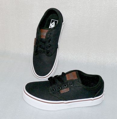Vans Atwood Y'S Canvas Kinder Schuhe Freizeit Sneaker Gr 31 UK13 Schwarz Weiß