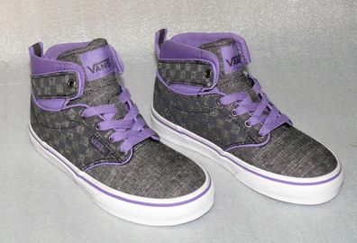 Vans Atwood HI Checker Y'S Canvas Schuhe Sneaker Boots 31 UK13 Black Grey LC363