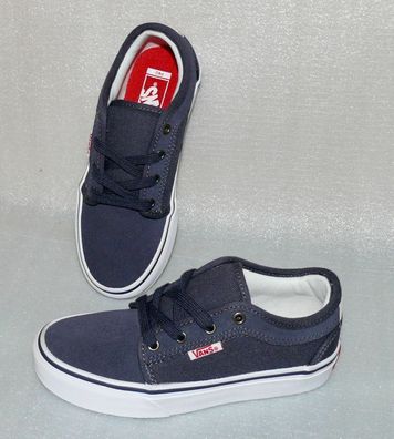 Vans Chukka Low Y'S Rauleder Kinder Schuhe Sneaker Gr 31 UK13 Dk. Blau Weiß Rot