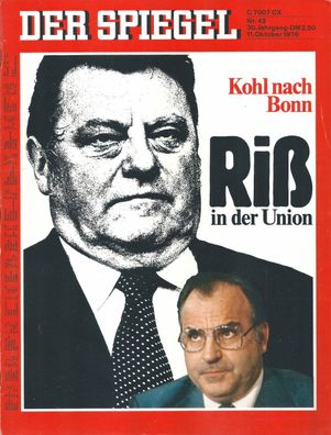 Der Spiegel Nr. 42 / 1976 Kohl nach Bonn - Riß in der Union