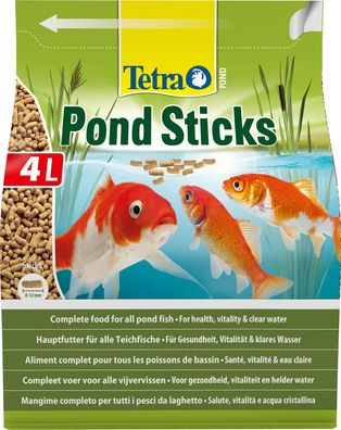 Tetra Pond Sticks Fischfutter Hauptfutter für alle Gartenteichfische 4 Liter