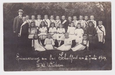 42318 Ak Erinnerung an das Schulfest Wachau 1914