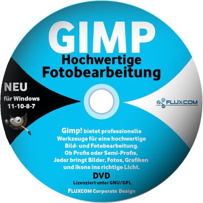 GIMP 2.10.32 DVD - Digital Bild Foto Bearbeitung Grafik Editor für Windows 7-8-10-11