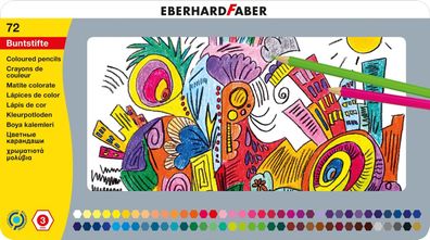 Eberhard Faber 514872 - Buntstifte in 72 Farben, hexagonale Form, im Metalletui, ...