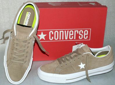 Converse 153965C ONE STAR OX Suede Echt Leder Schuhe Sneaker 42 46,5 Sandy Weiß