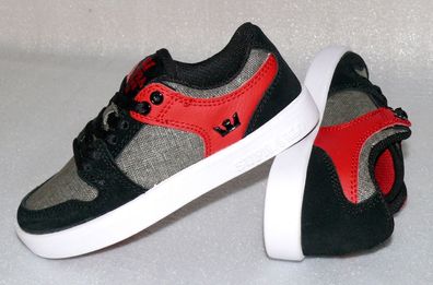 Supra Vaiders LC S86010K Junior Schuhe Sport Sneaker Black Grau Rot EU 34,5 UK2