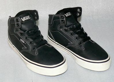 Vans Winston HI Y'S Leder Kinder Schuhe Sneaker Boots 31 UK13 Black Weiß LC472