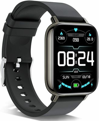 Fitness Tracker Smartwatch, 1.69 Zoll Touch-Farbdisplay Pulsmesser Schlafmonitor