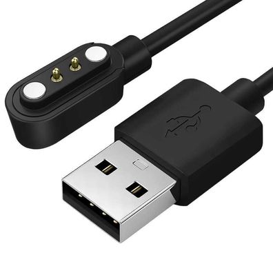 Smartwatch USB Ladekabel Ersatzkabel magnetisch, schwarz, Pin-Abstand 2,83 mm