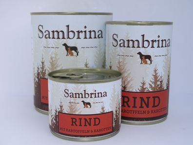 Sambrina Rind mit Kartoffeln und Karotten - Hunde Nassfutter glutenfrei getreidefrei