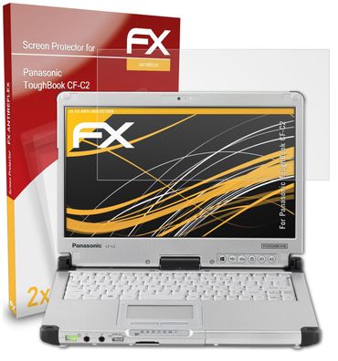 atFoliX 2x Schutzfolie kompatibel mit Panasonic ToughBook CF-C2 Panzerfolie