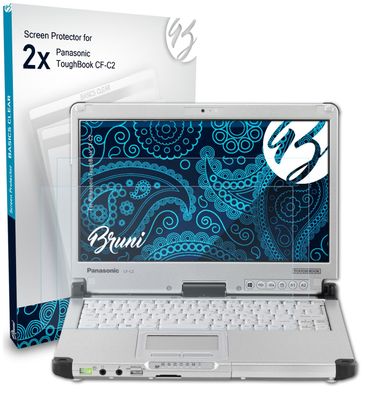 Bruni 2x Schutzfolie kompatibel mit Panasonic ToughBook CF-C2 Folie