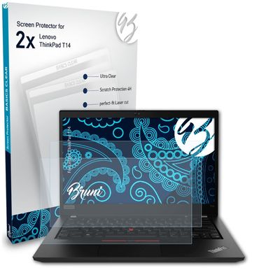 Bruni 2x Schutzfolie kompatibel mit Lenovo ThinkPad T14 Folie